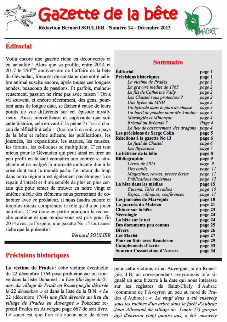 gazette_2013_sommaire