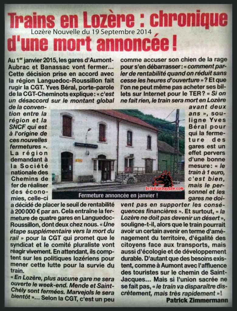 Lozère Nouvelle du 19 septembre 2014