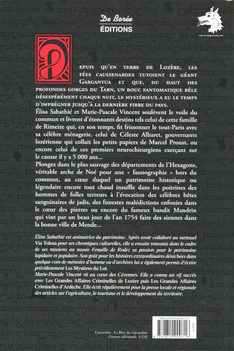 Book from Élisa Sabathié - Marie-Pascale Vincent - The mysteries of Lozère