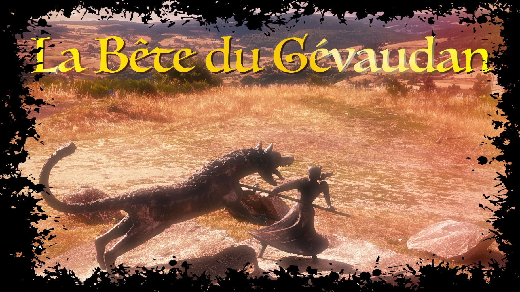 Statue de la Bête du Gévaudan à Auvers