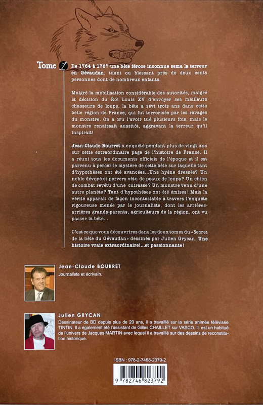 Livre Jean-Claude Bourret - Julien Grycan - La Bête du Gévaudan