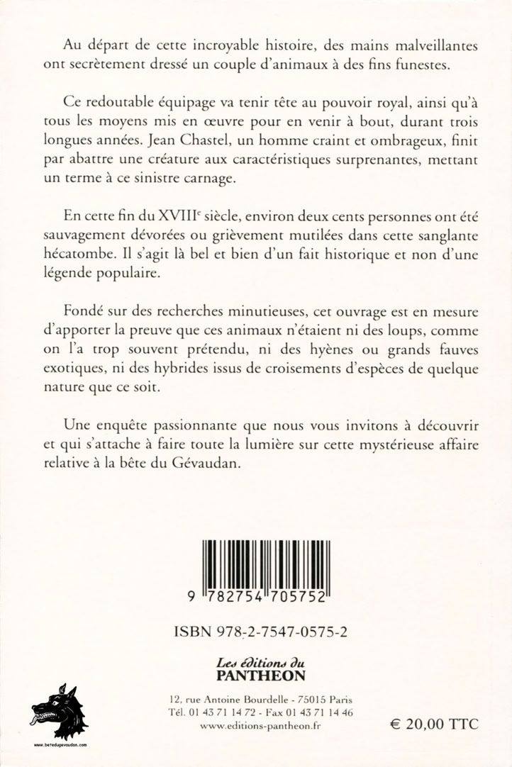 Book Marc Saint-Val The « Malebête » of Gévaudan 2011