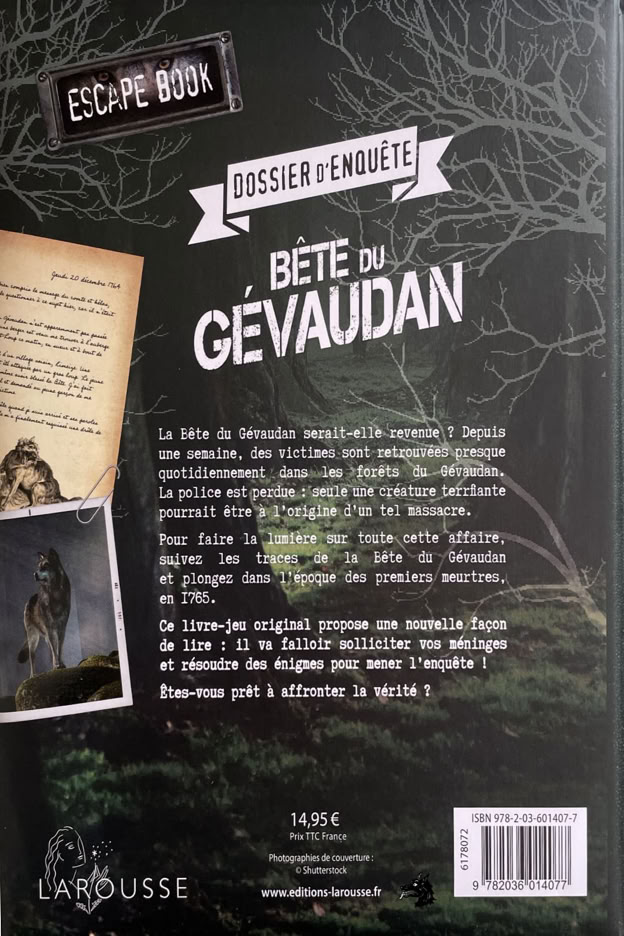 Escape Book La Bête du Gévaudan